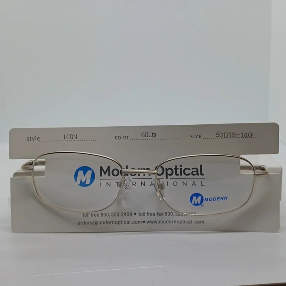 NWT MEN'S MODERN OPTICAL EYEGLASS FRAMES ICON GOLD
